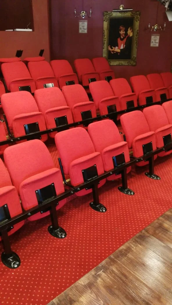Rows of seating in a modern stadium auditorium